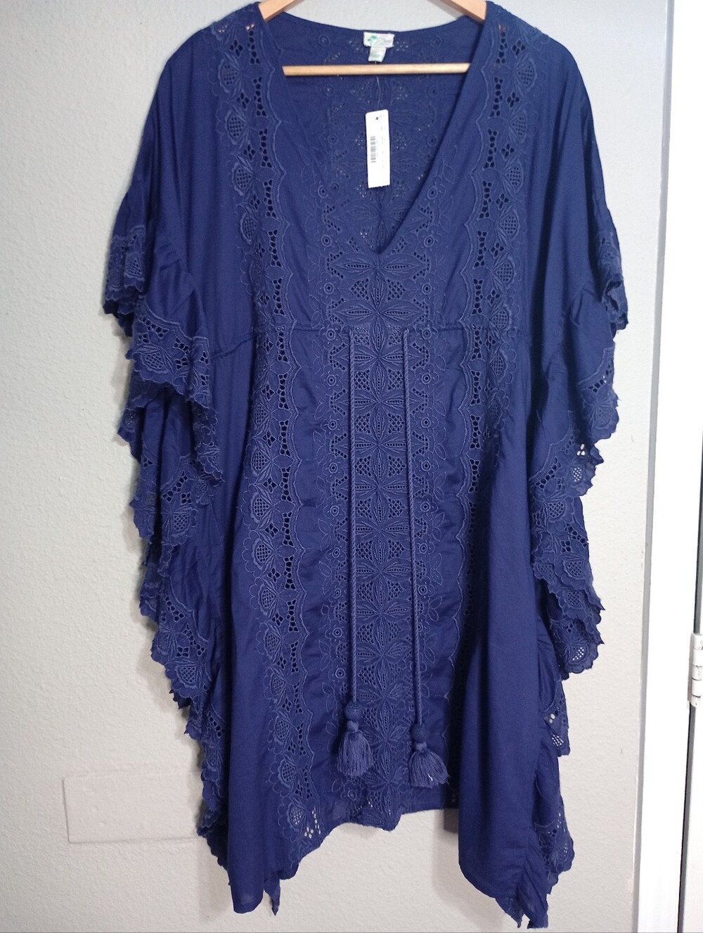 J.Crew Ruffle Tassels Tunic Cover Up Eyelet Resortwear